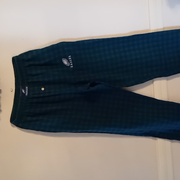 Reeboks Phila Eagles Men's Green Plaid Pajama Pants SZ LG - Picture 1 of 11